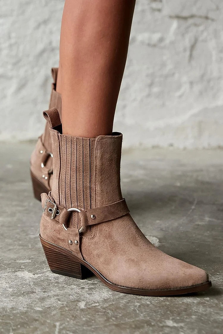 Anaïs | Western Suede Ankle Boots