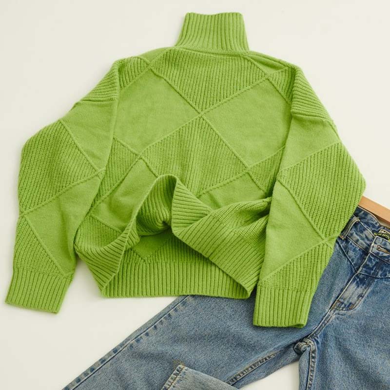 Casual Solid Color Knitted Sweater