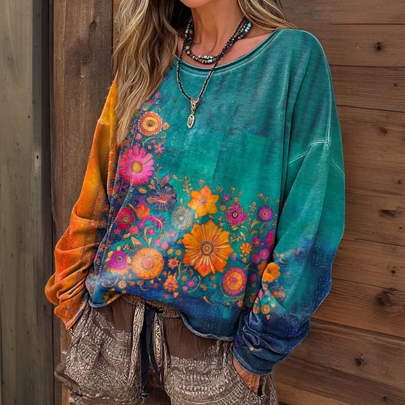 Vintage T-Shirt with Floral Print