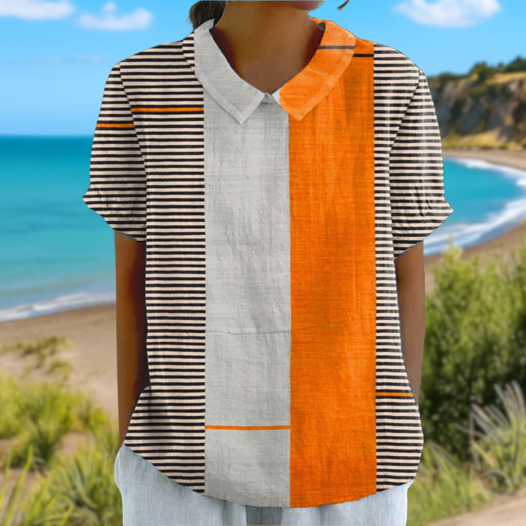 Lena | Striped Color Block Shirt