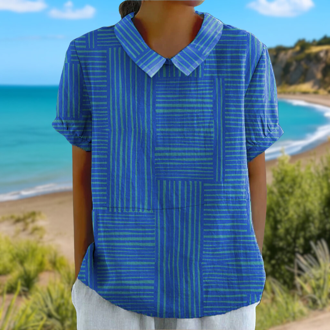 Ana | Striped Geometric Shirt