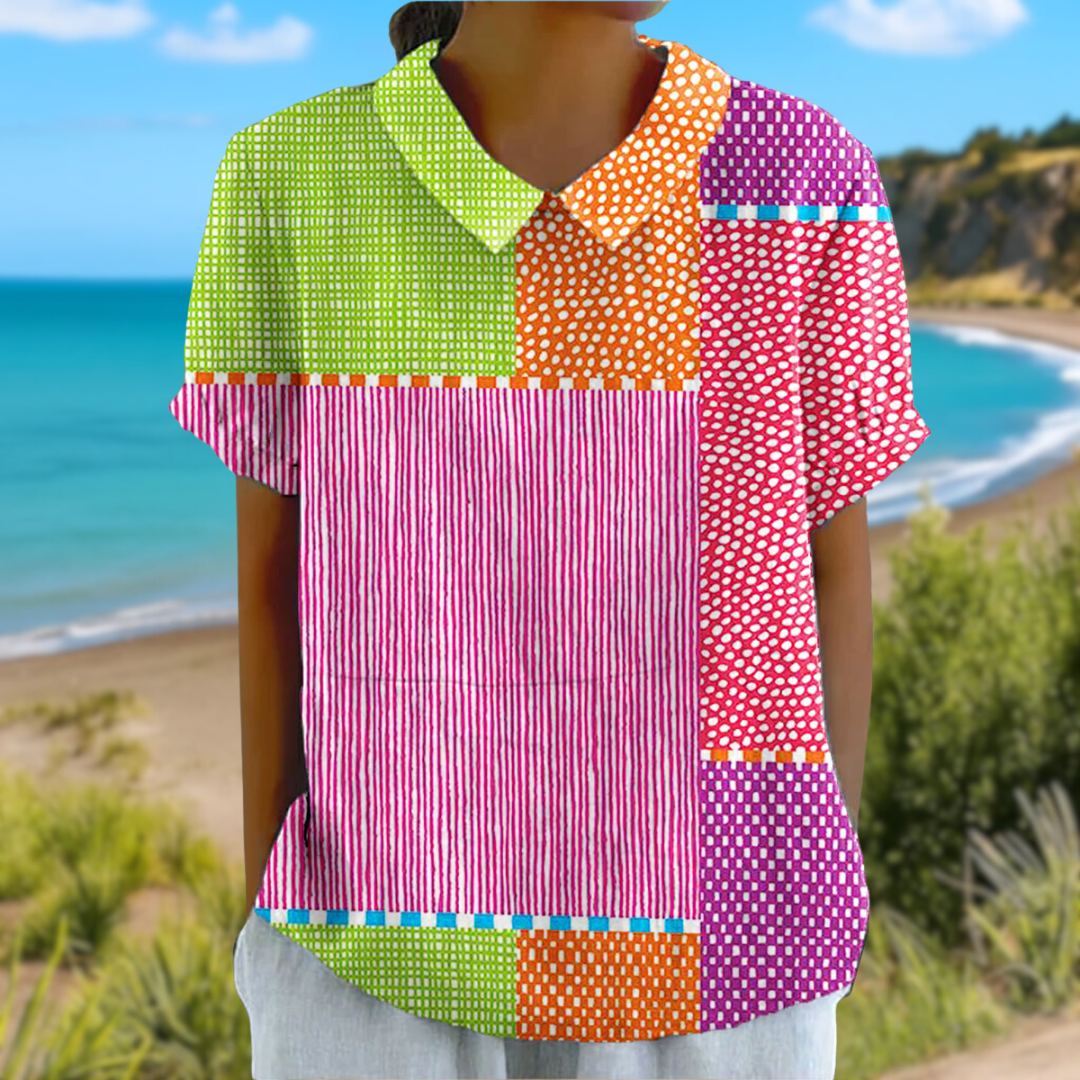 Zoe | Colourful Patchwork Shirt