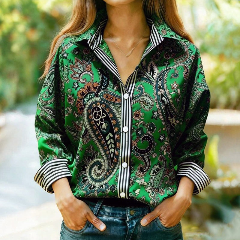 Vintage Ethnic Print Blouse