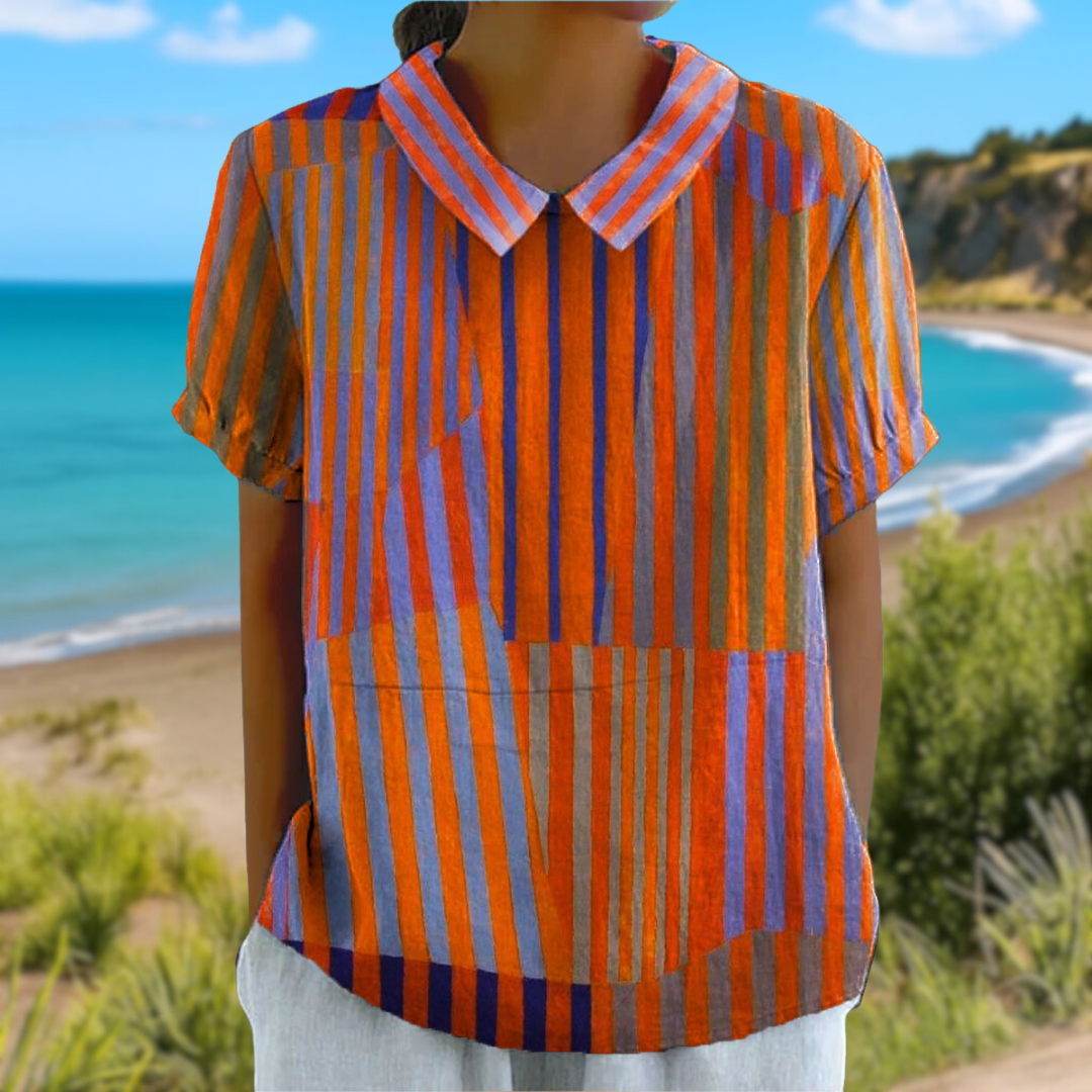 Nina | Geometric Stripe Shirt