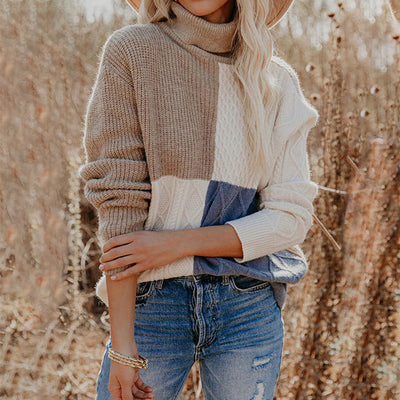 Turtleneck Sweater in Contrast Color