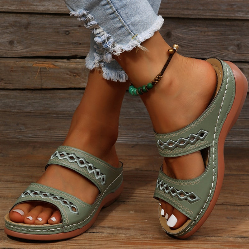 Retro Orthopedic Leather Sandals