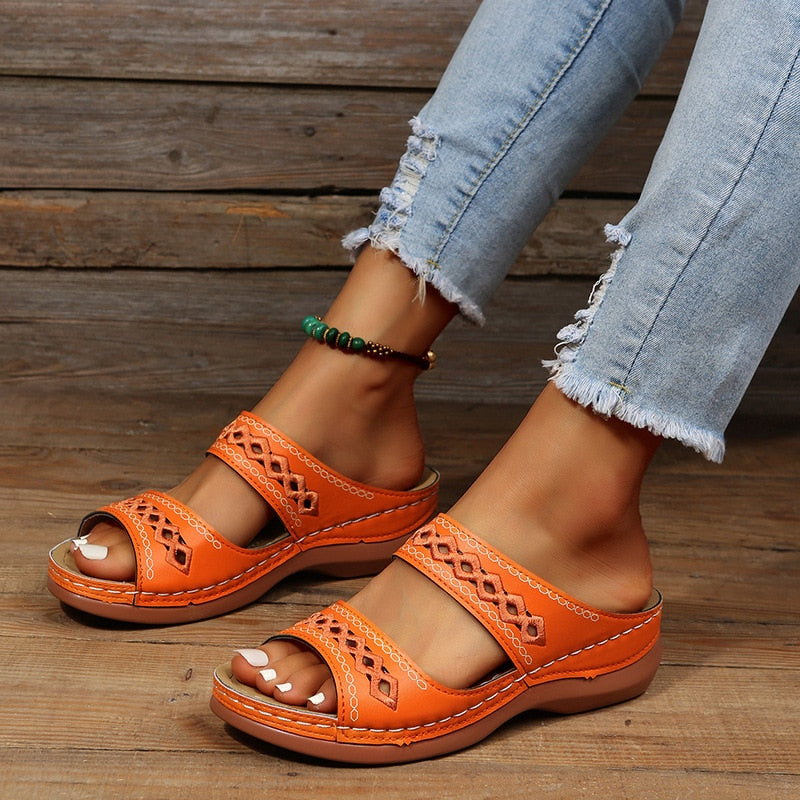 Retro Orthopedic Leather Sandals