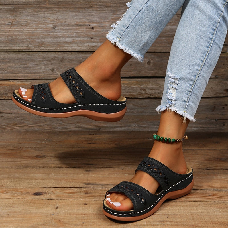 Retro Orthopedic Leather Sandals