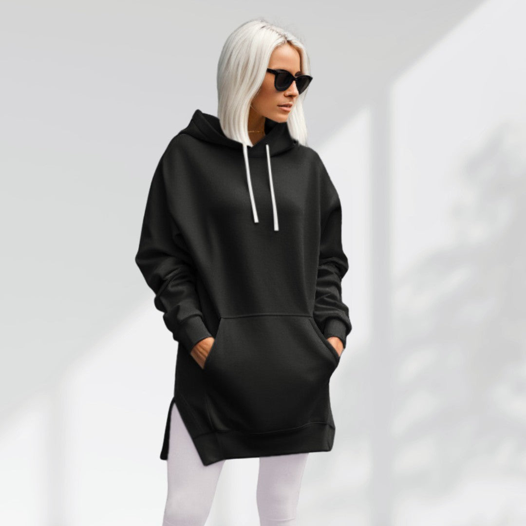 The Cozy Luxe Hoodie Dress Black