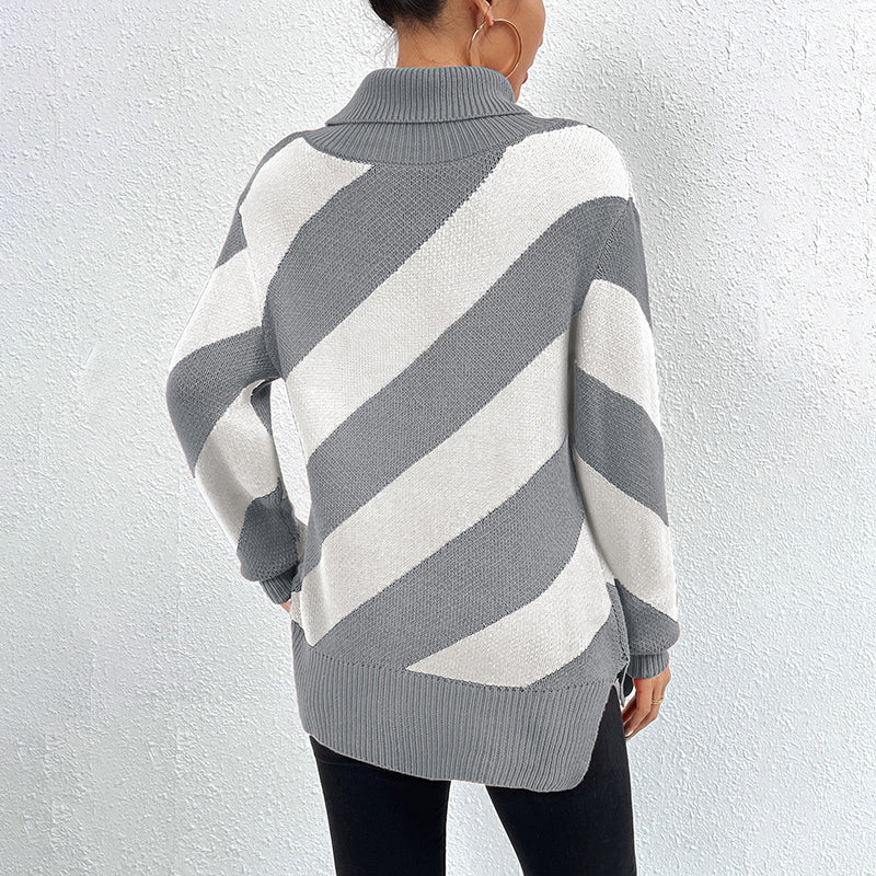 Casual striped knitted sweater