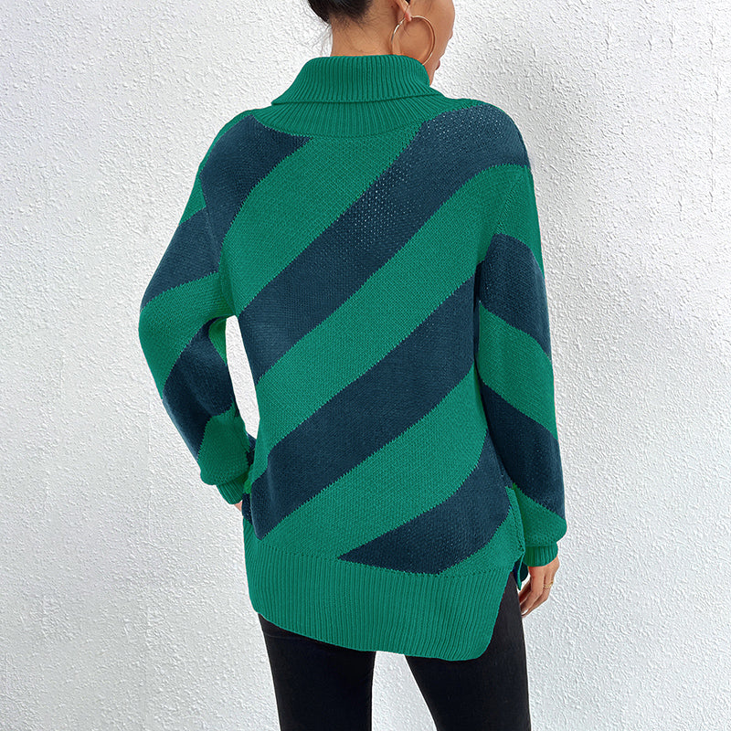 Casual striped knitted sweater