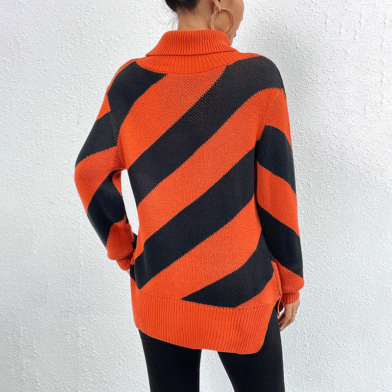 Casual striped knitted sweater