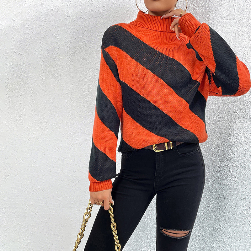Casual striped knitted sweater