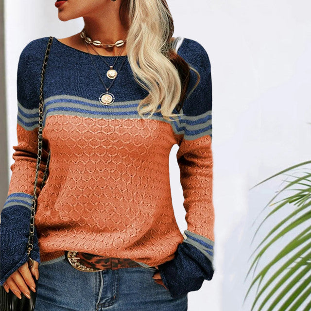 Casual striped knit sweater