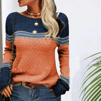 Casual striped knit sweater