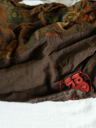 Women’s Vintage Floral Patchwork Embroidered Linen Triangular Scarf