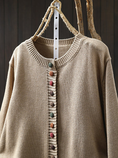 Women's Autumn Ethnic Colorblock Half-Turtleneck Sweater