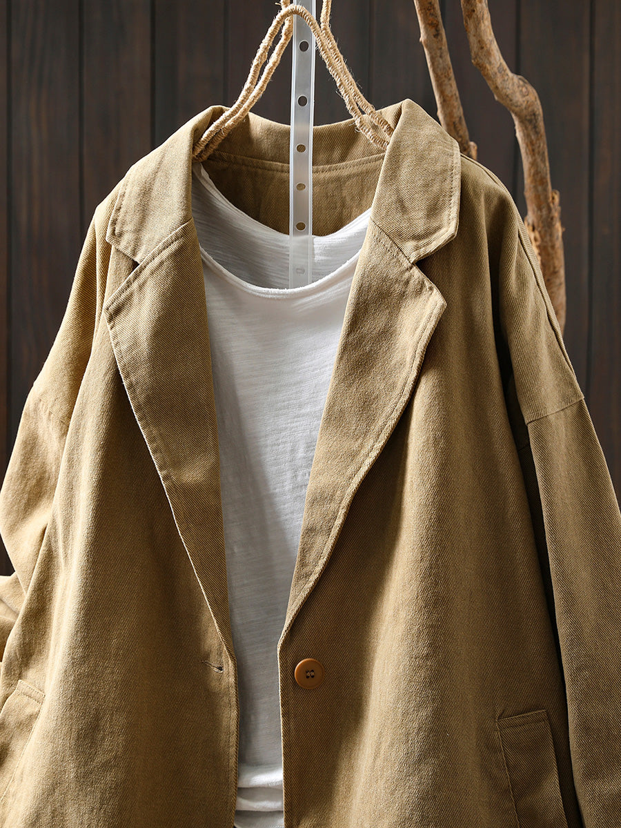 Women's Autumn Solid Color Cotton Cardigan