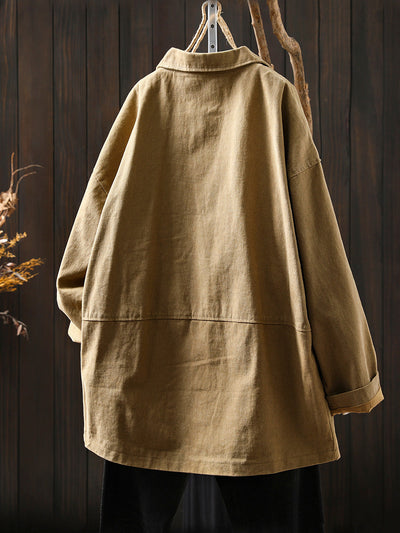 Women's Autumn Solid Color Cotton Cardigan