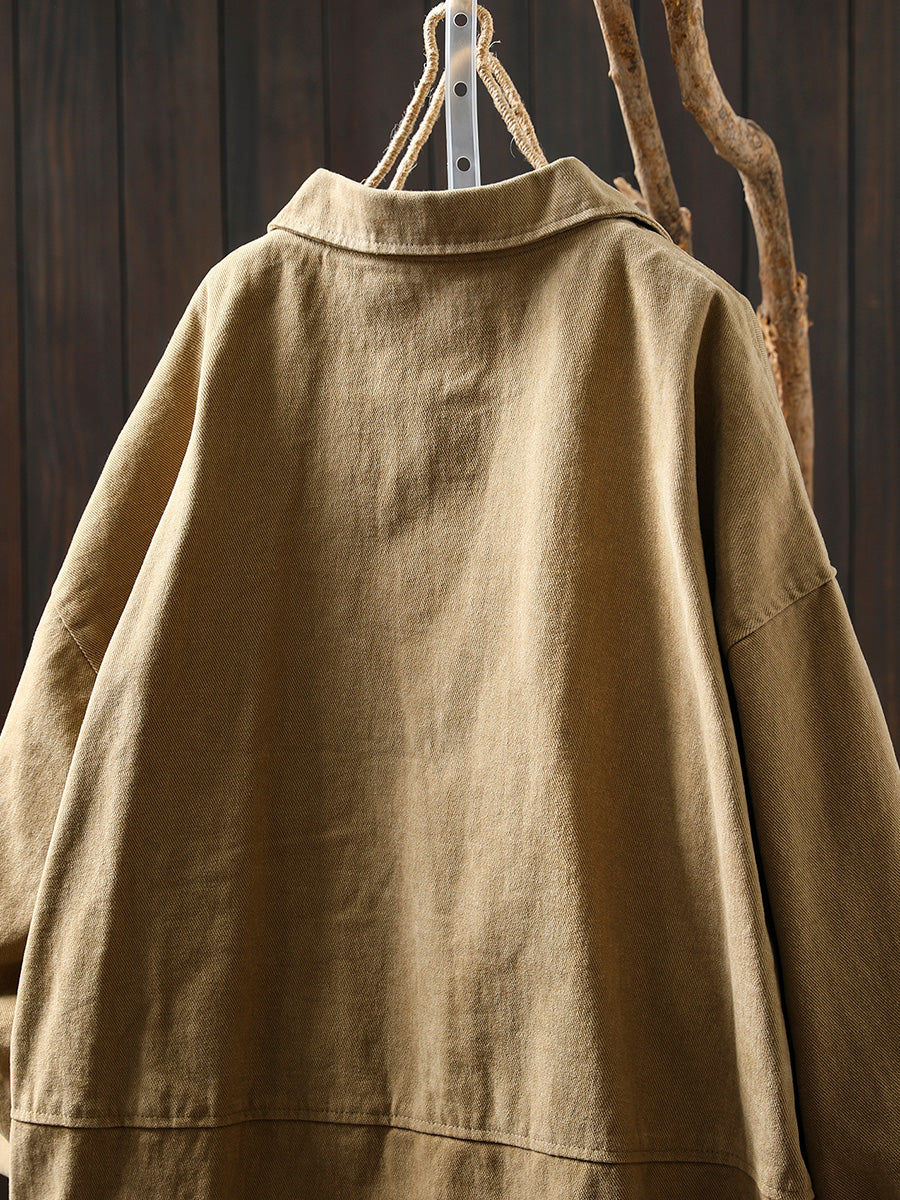 Women's Autumn Solid Color Cotton Cardigan