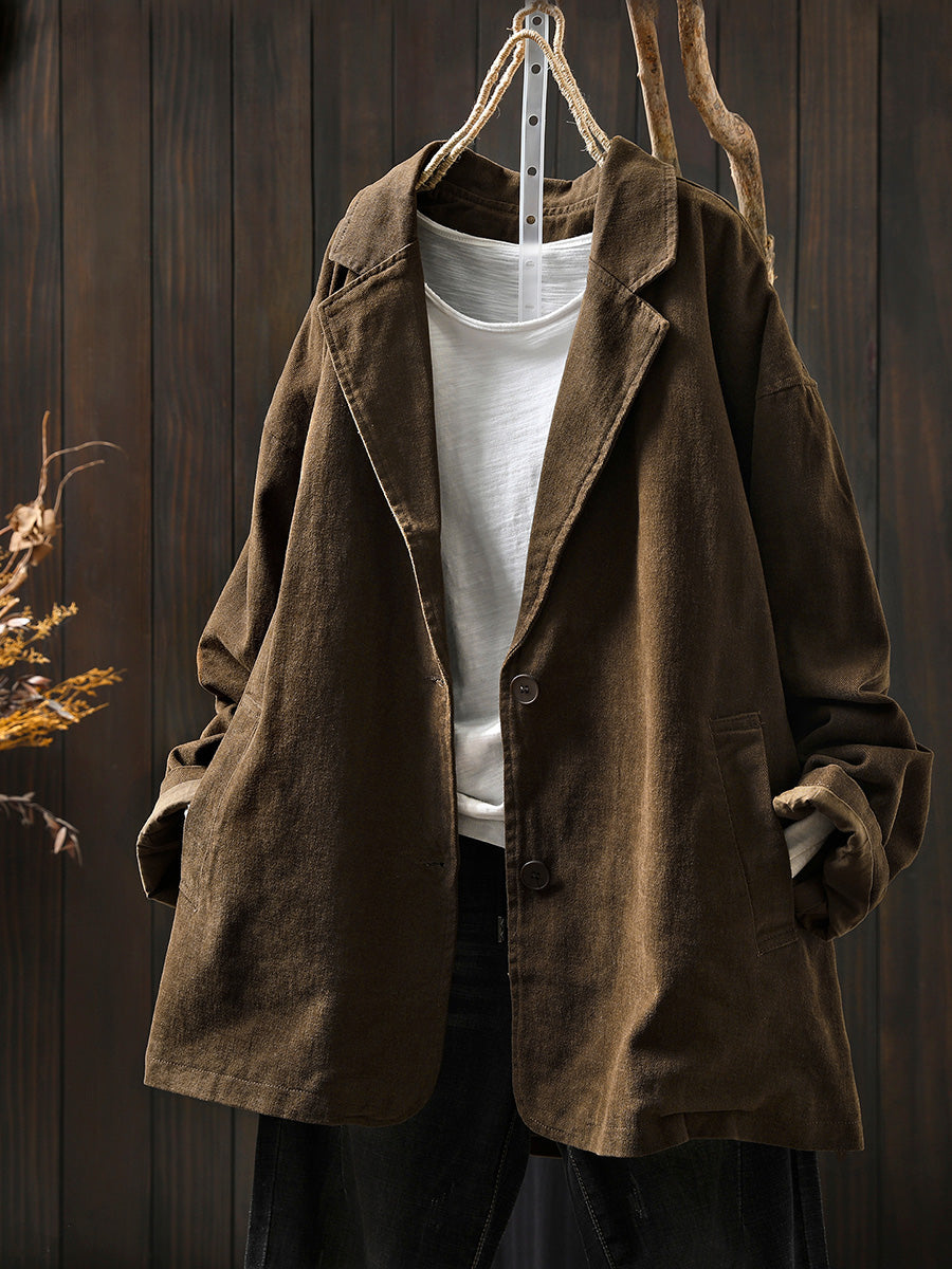 Women's Autumn Solid Color Cotton Cardigan