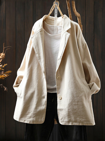 Women's Autumn Solid Color Cotton Cardigan
