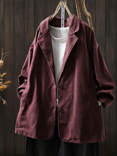 Women's Autumn Solid Color Cotton Cardigan