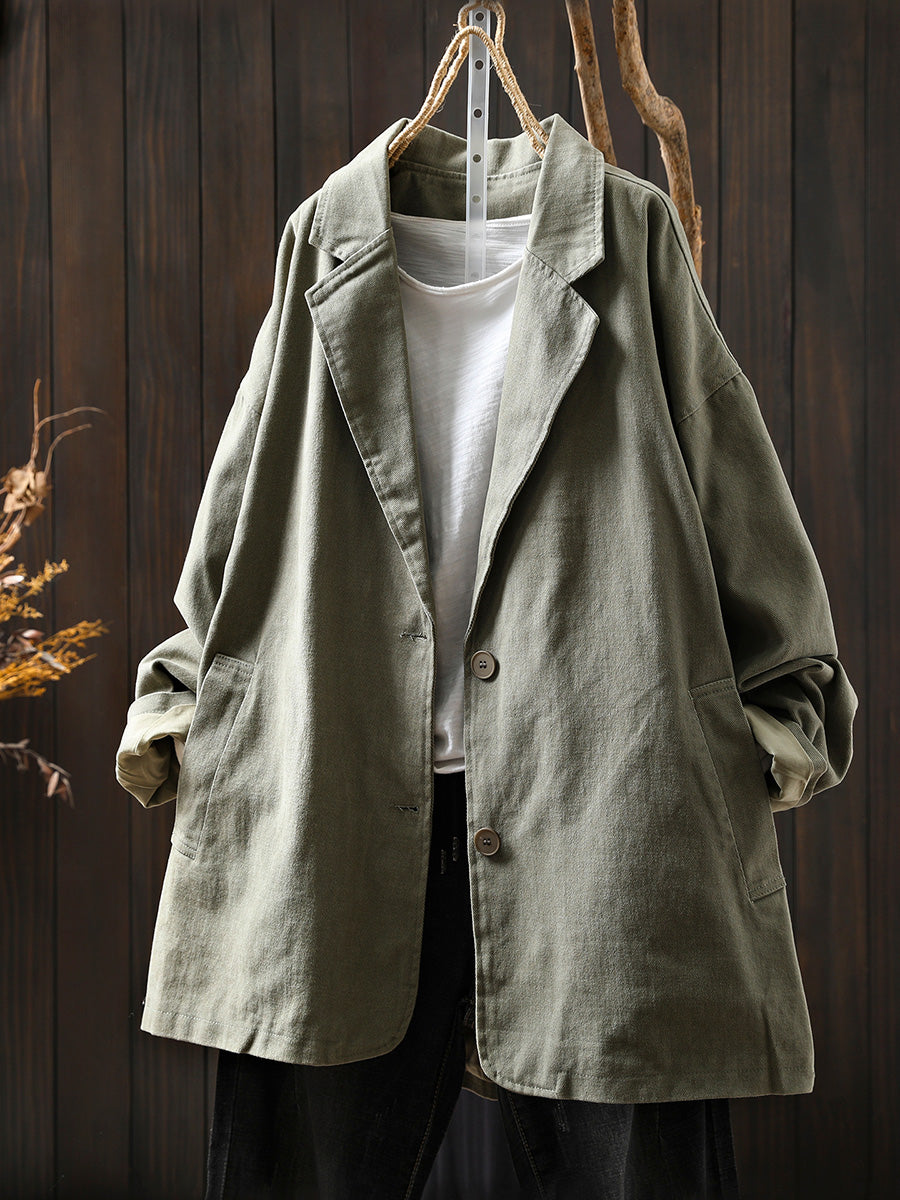 Women's Autumn Solid Color Cotton Cardigan