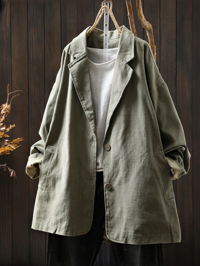 Women's Autumn Solid Color Cotton Cardigan