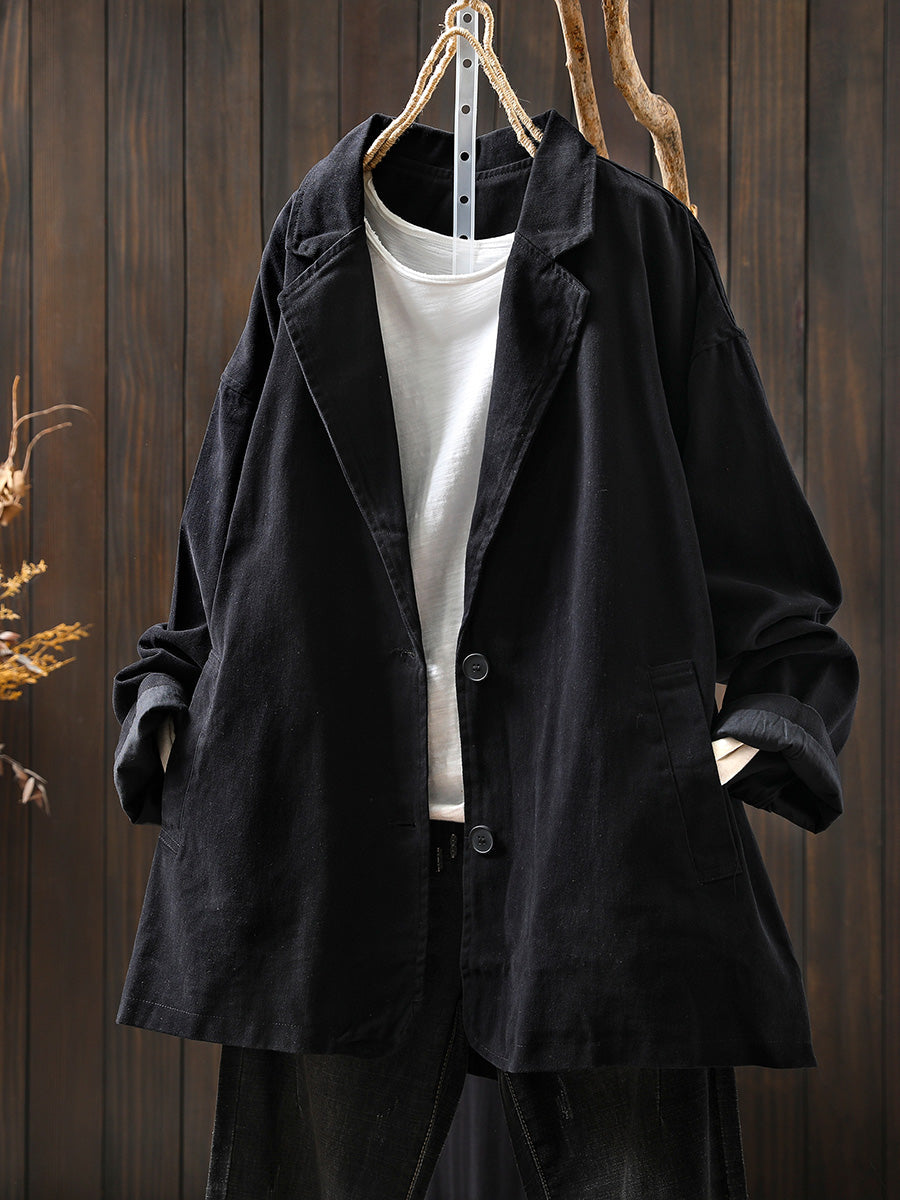 Women's Autumn Solid Color Cotton Cardigan