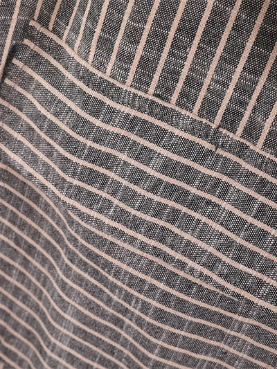 Women's Fall Dress with Wrap Collar and Striped Pattern Made of 100% Cotton