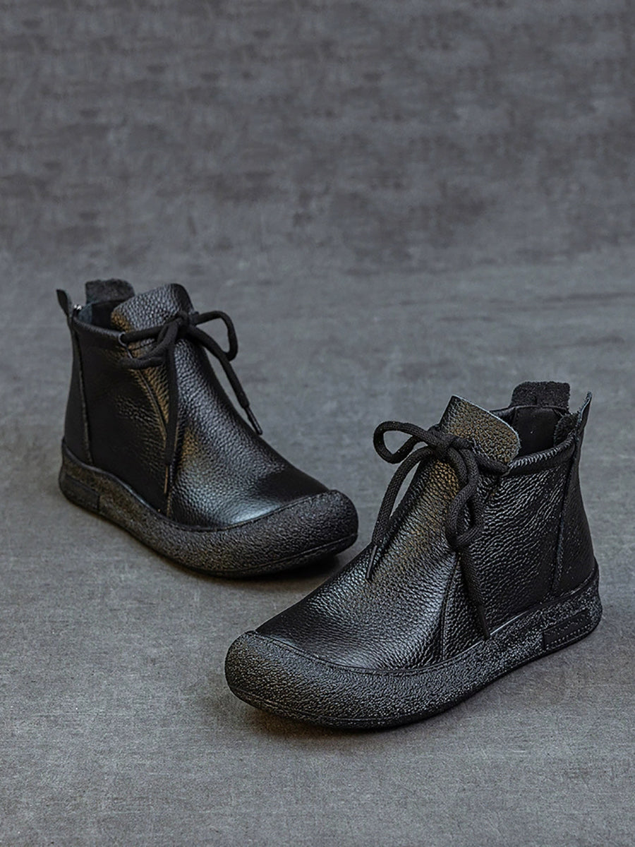 Women's winter boots with genuine leather straps