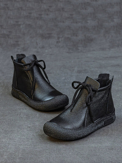 Women's winter boots with genuine leather straps