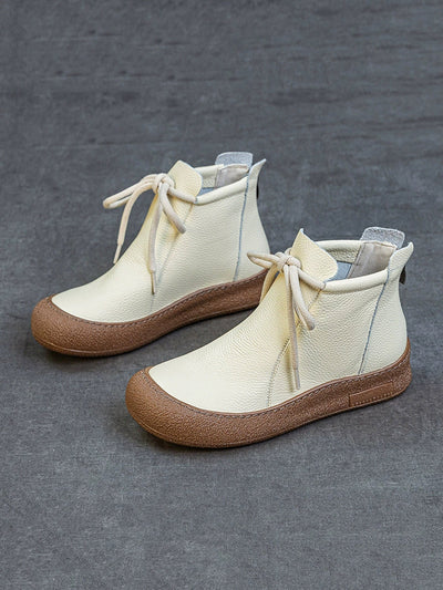 Women's winter boots with genuine leather straps