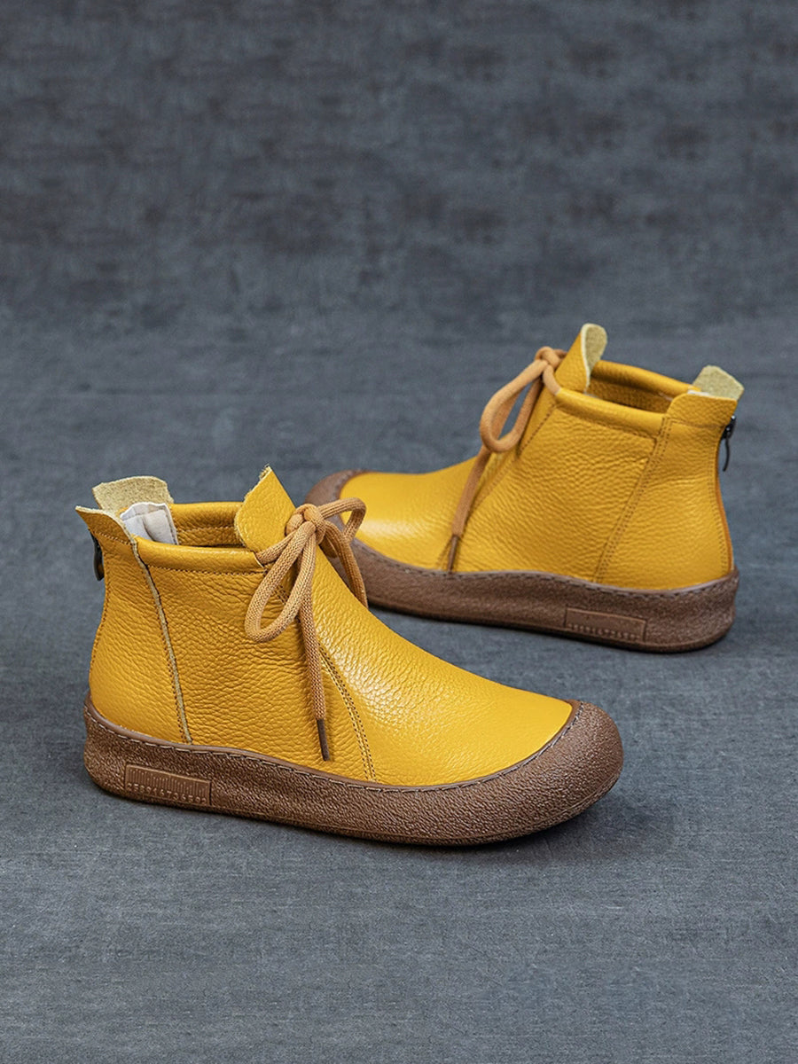 Women's winter boots with genuine leather straps