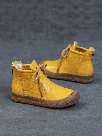 Women's winter boots with genuine leather straps