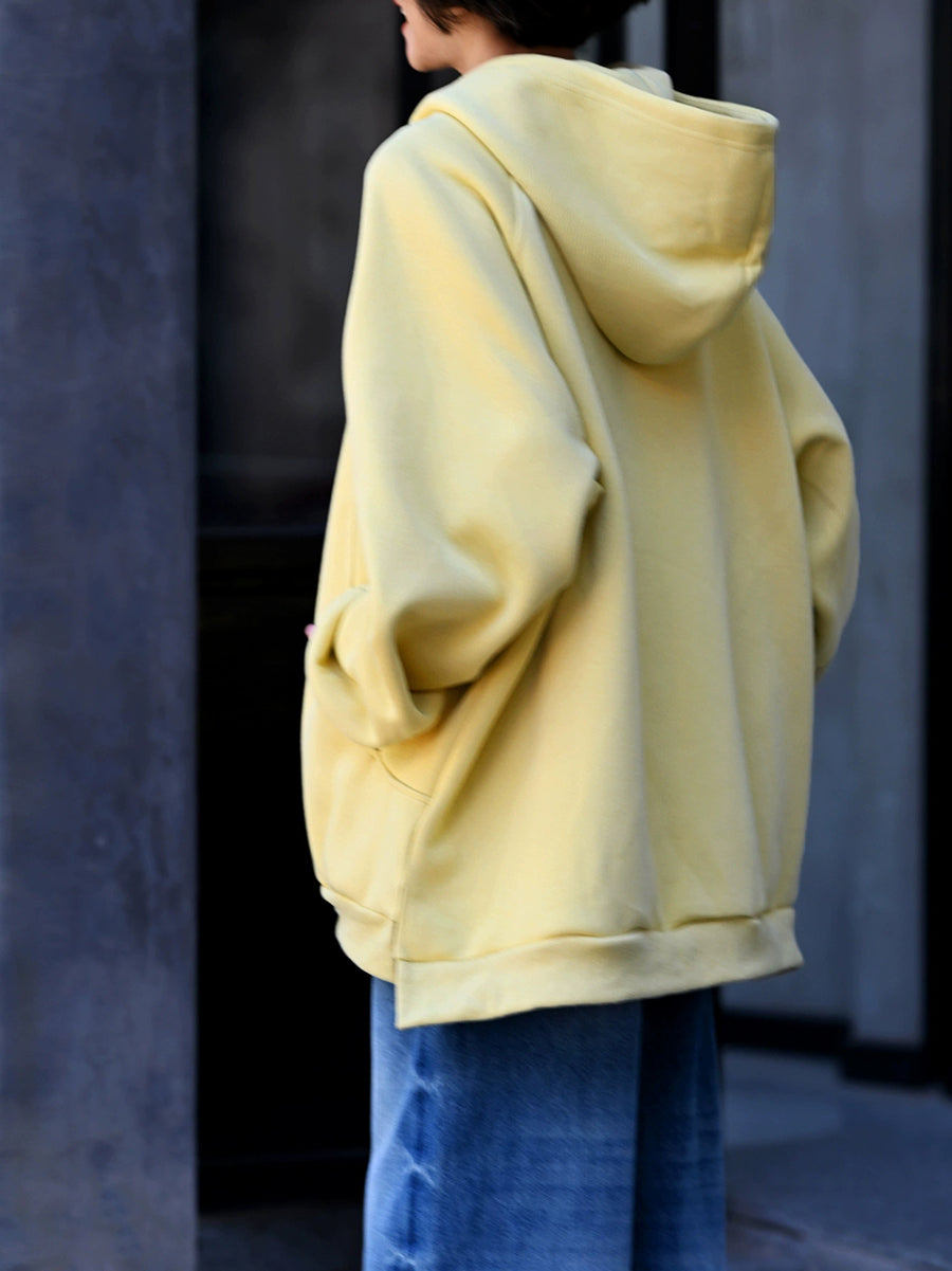 Women's Autumn Casual Solid Color Cotton Hoodie