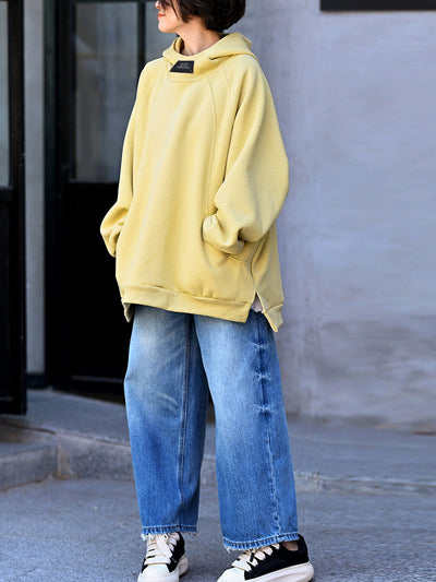 Women's Autumn Casual Solid Color Cotton Hoodie