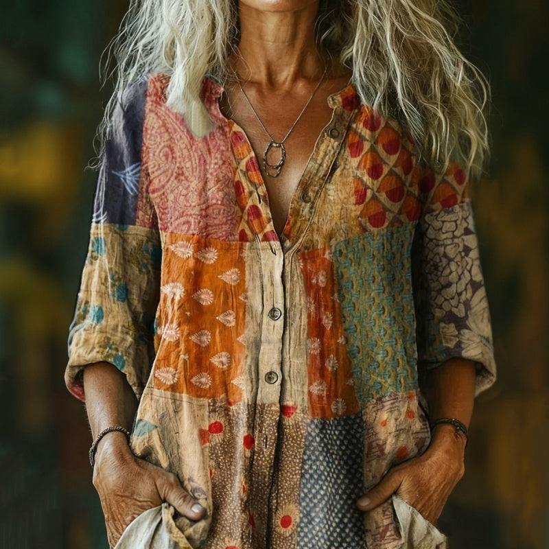 Long Sleeve Casual Vintage Shirt