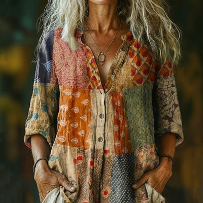 Long Sleeve Casual Vintage Shirt