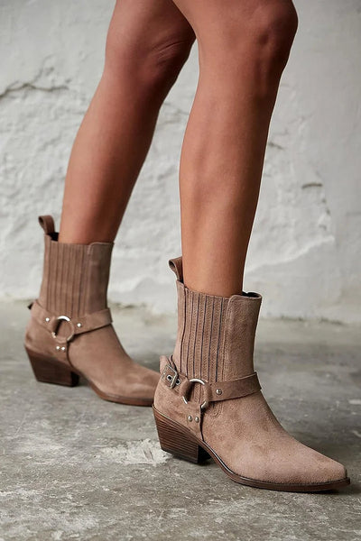 Anaïs | Western Suede Ankle Boots