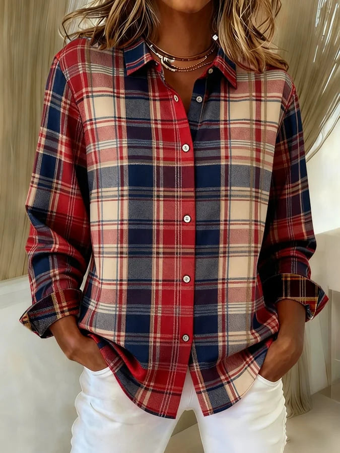 Jade | Plaid Print Long Sleeve Shirt