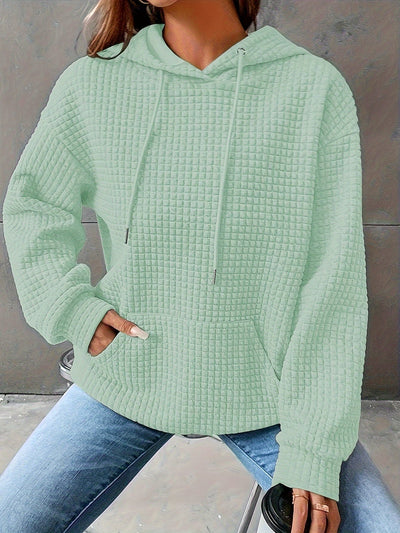 Léana | Textured Long Sleeve Hoodie