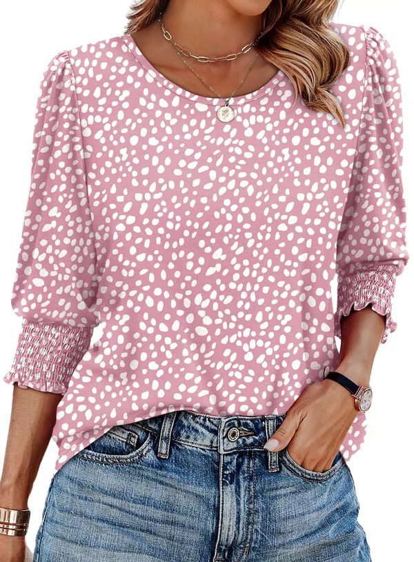 Harper | Printed Charm Top Pink