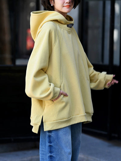 Women's Autumn Casual Solid Color Cotton Hoodie