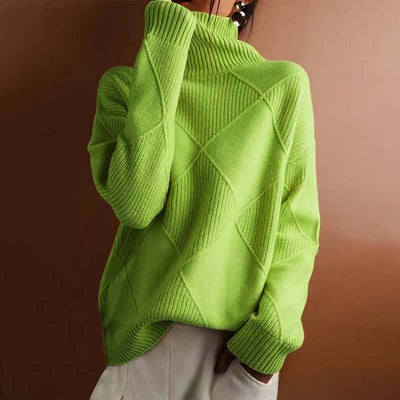 Casual Solid Color Knitted Sweater