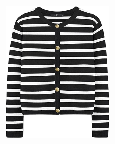 Victoria Striped Button Up Cardigan