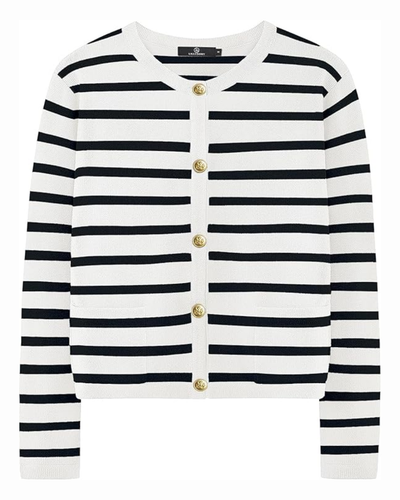 Victoria Striped Button Up Cardigan