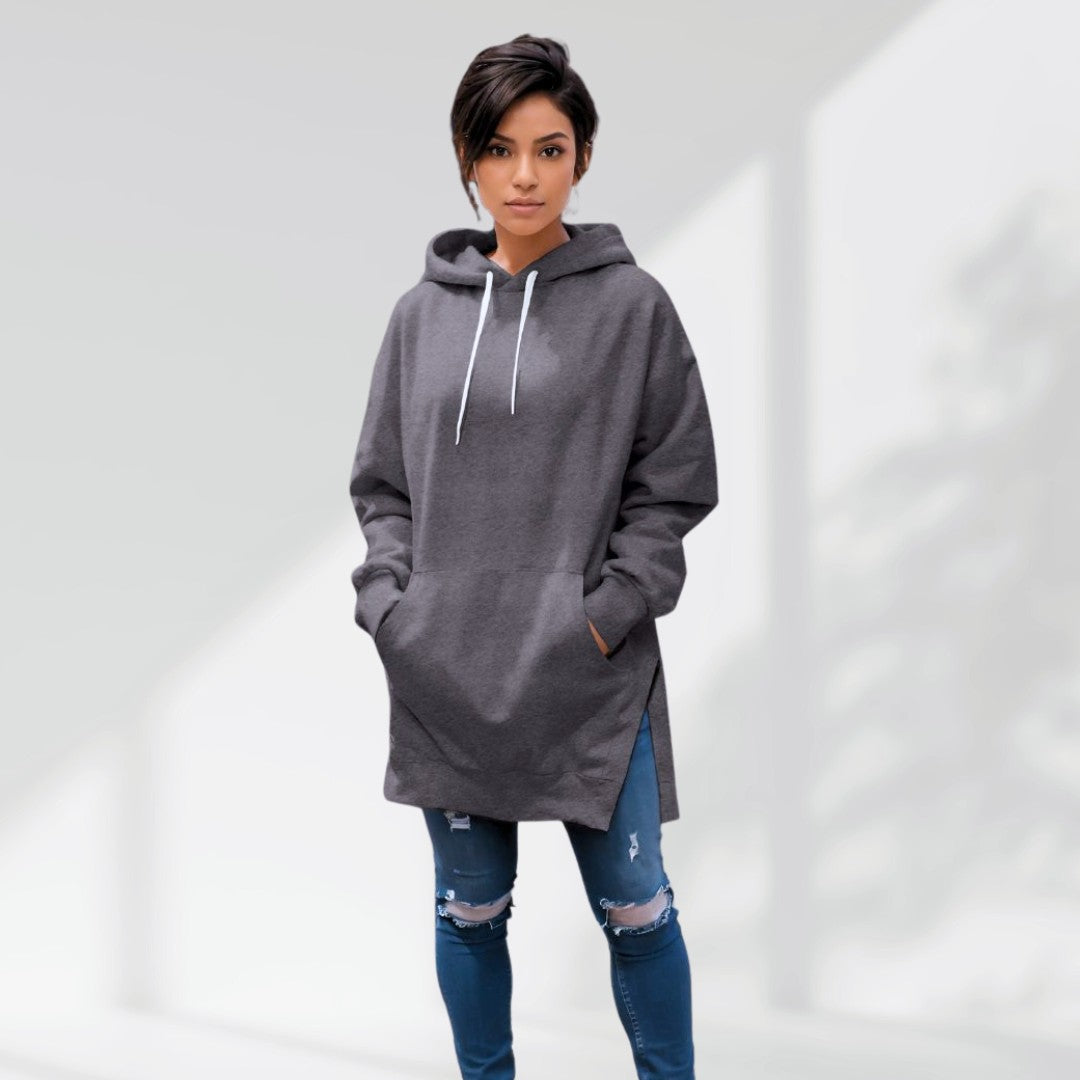 The Cozy Luxe Hoodie Dress Dark Gray