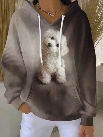 Funny Dog Art Print Casual Hoodie